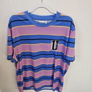 Mens Asos Pink And Blue Striped Unity  Polyester Oversize Shirt Size 3XL  P0276